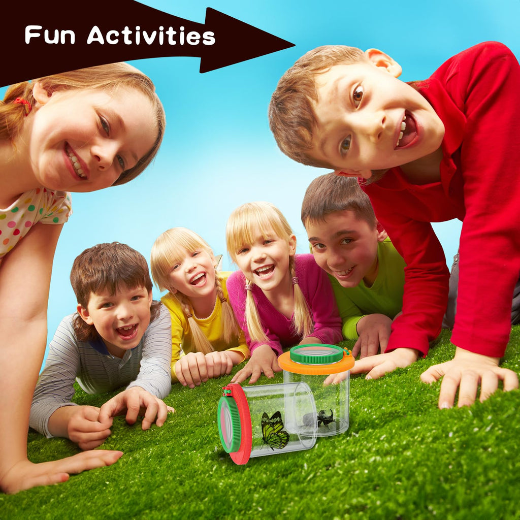 Coopay 4-Piece Magnifying Insect Box Set – Bug Viewer with 3x & 6x Lenses for Kids