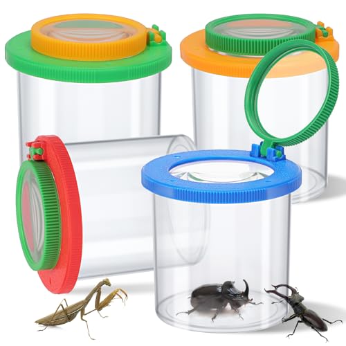 Coopay 4-Piece Magnifying Insect Box Set – Bug Viewer with 3x & 6x Lenses for Kids