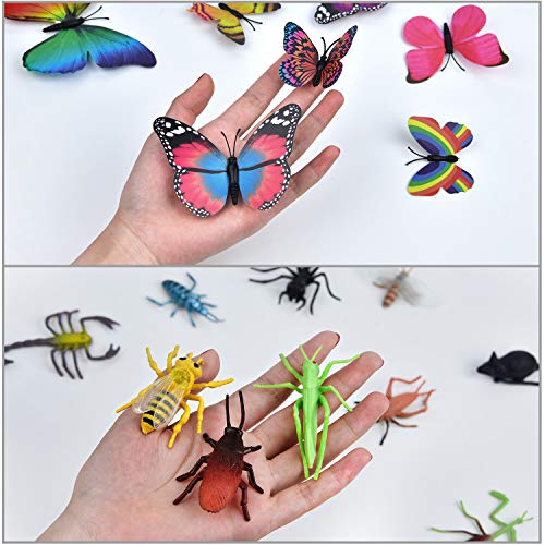 Coopay 51-Piece Plastic Insect Bug Set – Realistic Fake Spiders, Cockroaches, Scorpions & More for Education and Party Favors