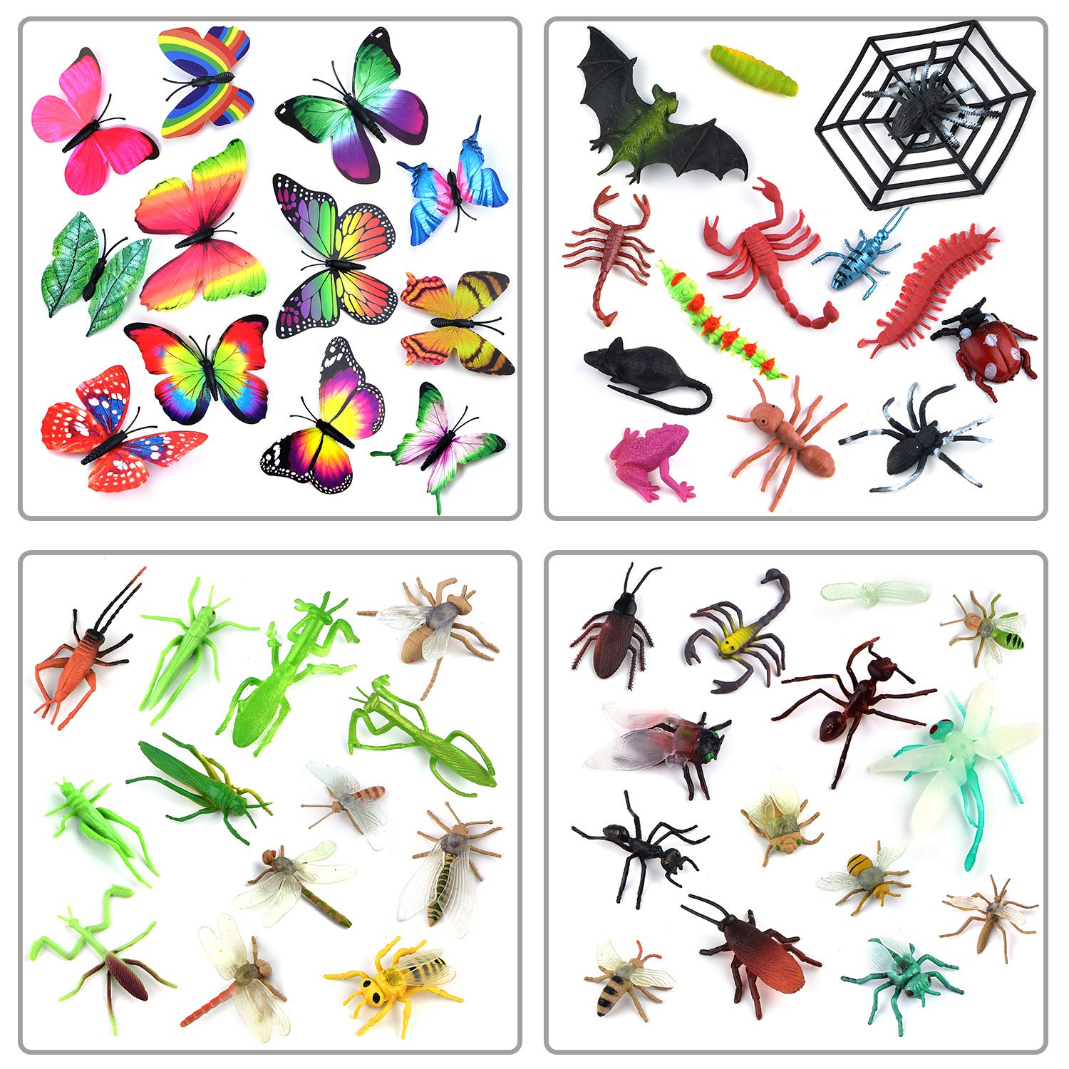 Coopay 51-Piece Plastic Insect Bug Set – Realistic Fake Spiders, Cockroaches, Scorpions & More for Education and Party Favors