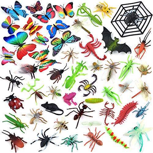 Coopay 51-Piece Plastic Insect Set – Realistic Fake Bugs for Education and Party Favors