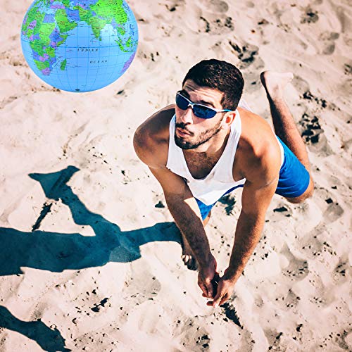 Coopay Inflatable World Globe (2 Pack) – 12-Inch PVC Earth Beach Ball for Teaching & Outdoor Play