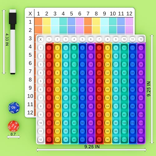 COOVA Multiplication Pop It – 12x12 Times Table Math Game Board for Kids Learning
