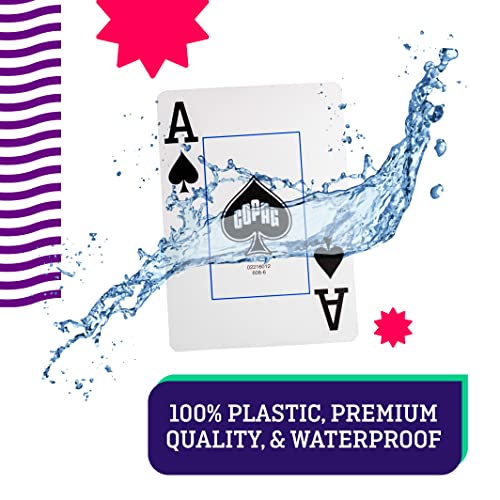 Copag Red Jumbo Index Poker Size Playing Cards – Durable PVC Single Deck for Texas Hold'em