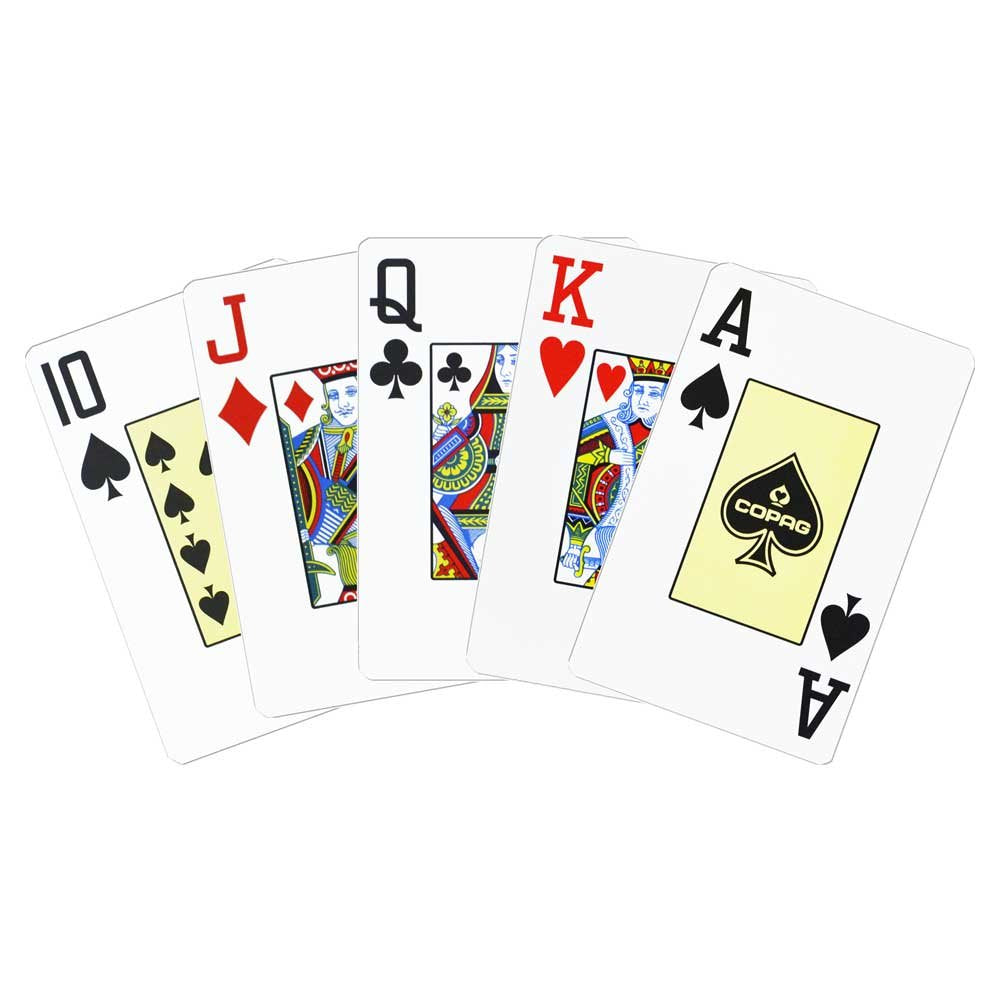 Copag Red Jumbo Index Poker Size Playing Cards – Durable PVC Single Deck for Texas Hold'em