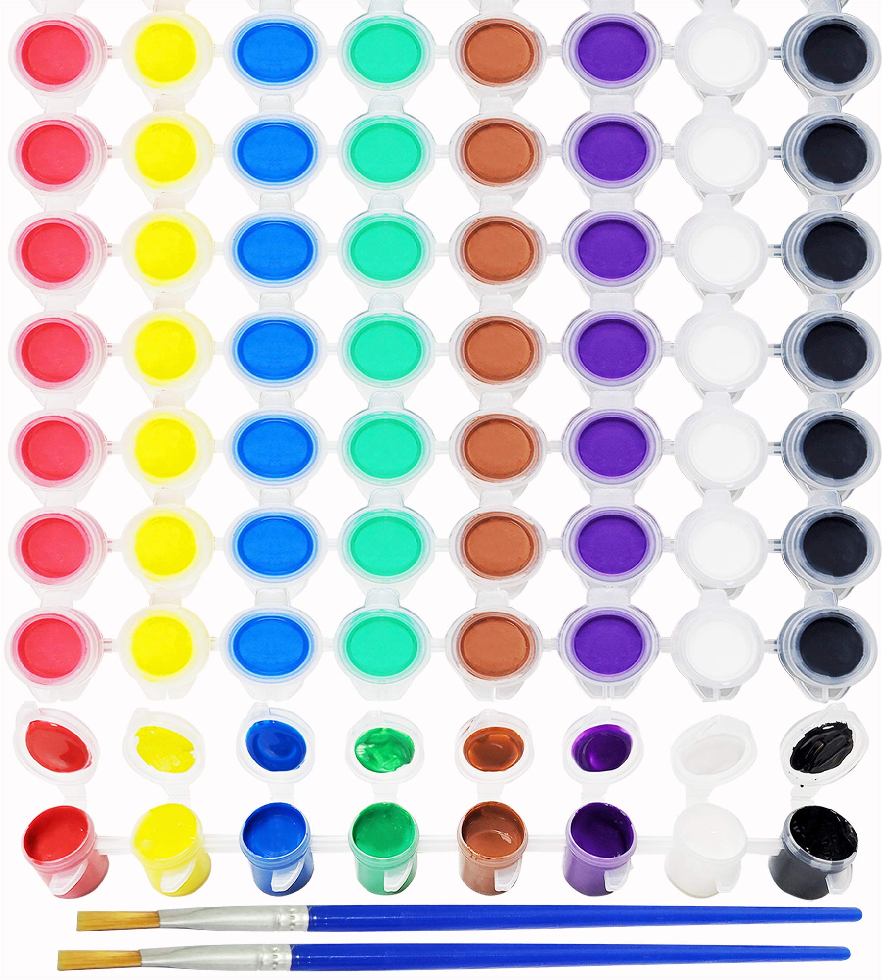 COSBAY Acrylic Paint Strips - 12 Bulk Sets of 8 Washable Colors with 12 Brushes, Non-Toxic Art Supplies for Kids & Adults, Party Favors