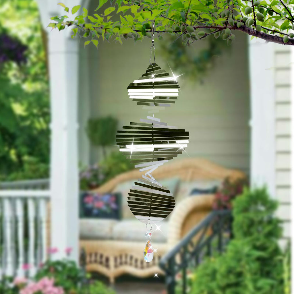CosyCorner Helicoid-Silver Metal Wind Spinner – 8x12-Inch Outdoor Garden Decoration
