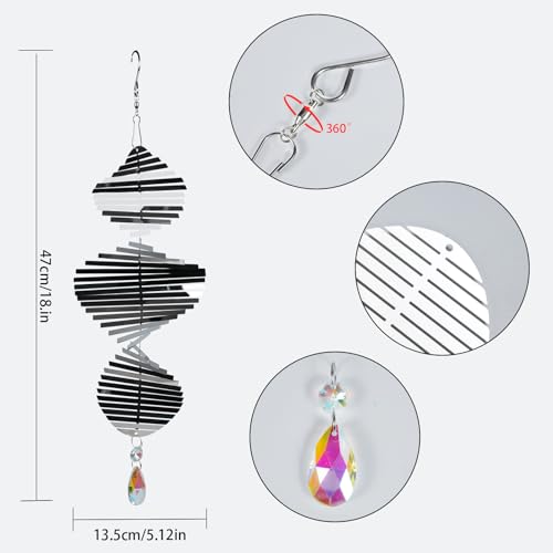 CosyCorner Helicoid-Silver Metal Wind Spinner – 8x12-Inch Outdoor Garden Decoration