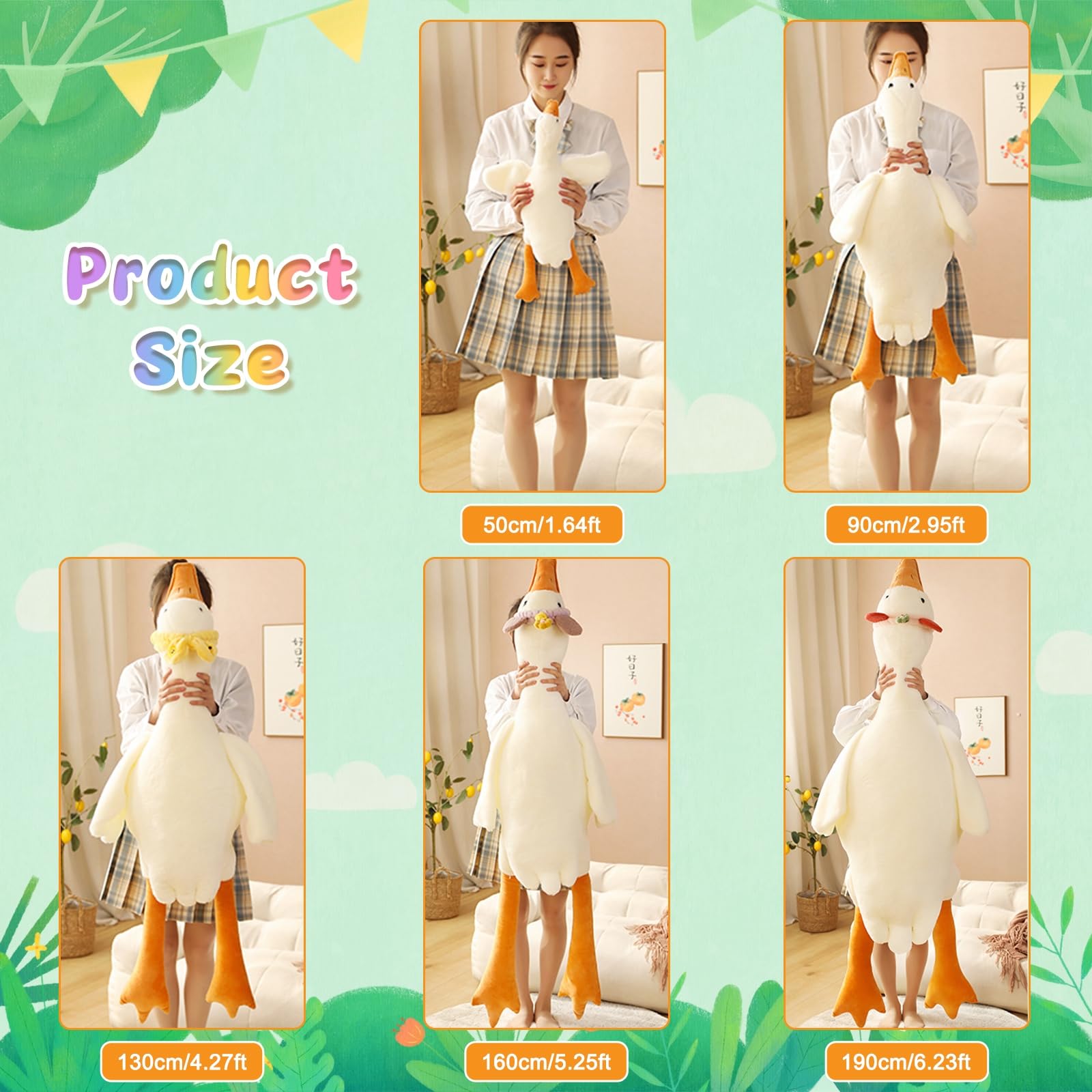 CottonStar 20 Inch Goose Stuffed Animal – Soft Cute Duck Plush Toy and Hugging Pillow for Kids