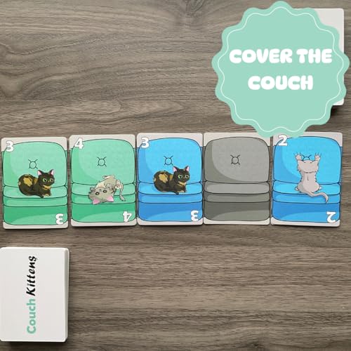 Couch Kittens Card Game – Quick 2-Player Number Game for Cat Lovers