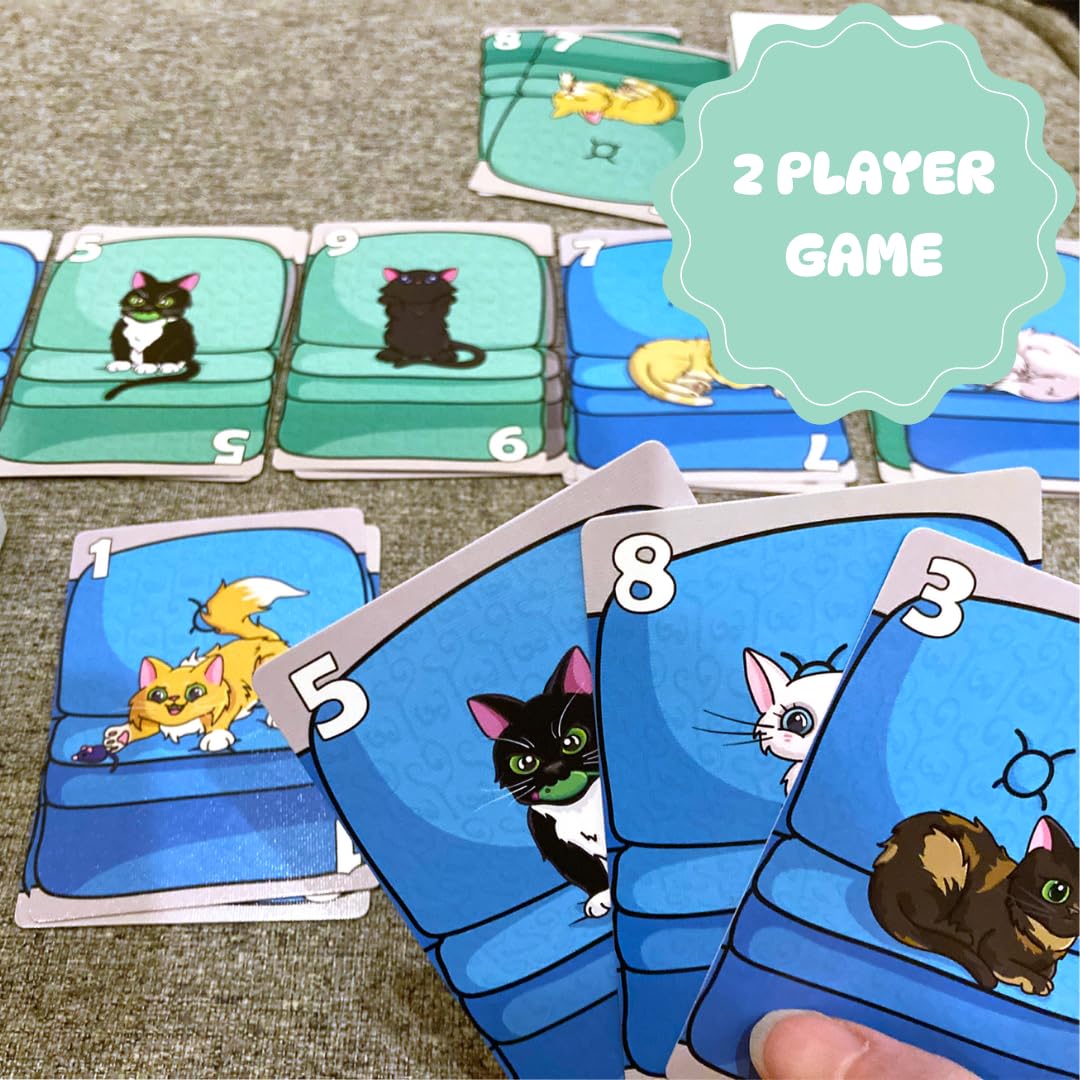 Couch Kittens Card Game – Quick 2-Player Number Game for Cat Lovers