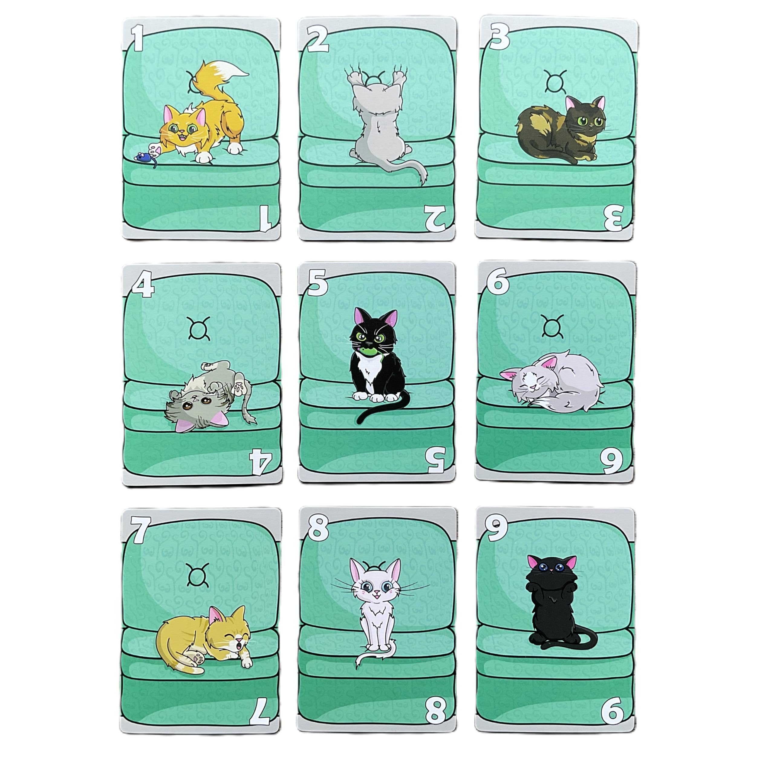 Couch Kittens Card Game – Quick 2-Player Number Game for Cat Lovers