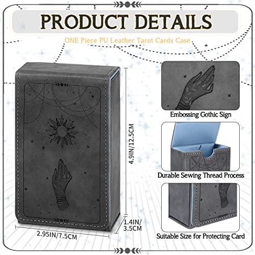 Coume PU Leather Tarot Card Case – Boho Sun & Hand Design, Fits Standard Decks, Magnetic Closure
