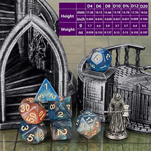 Coyeekn 49-Piece Polyhedral Dice Set – 7 Complete Sets for D&D and Tabletop RPGs