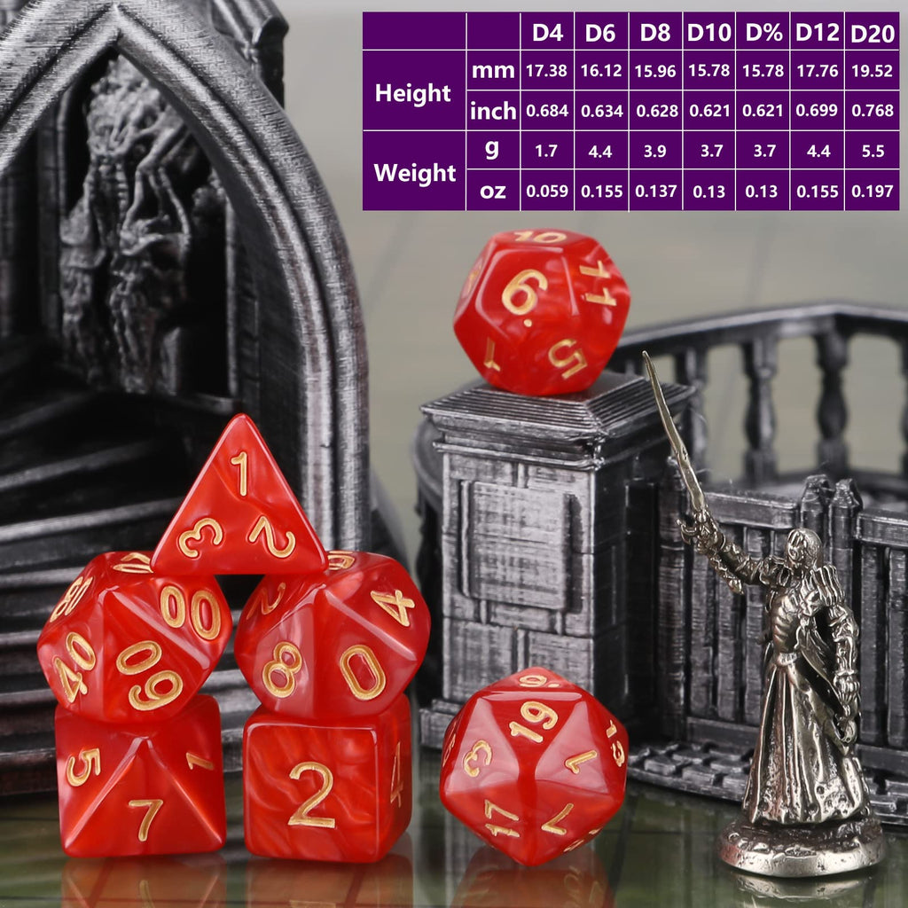 Coyeekn 70-Piece DND Dice Set: 10 Complete Polyhedral Sets (d4, d6, d8, d10, d12, d20) with Storage Pouch for RPGs