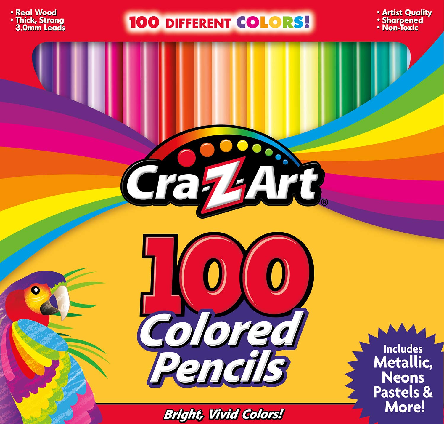Cra-Z-Art 100 Colored Pencils Assorted Colors - Bulk Pack for Classroom and Art Projects