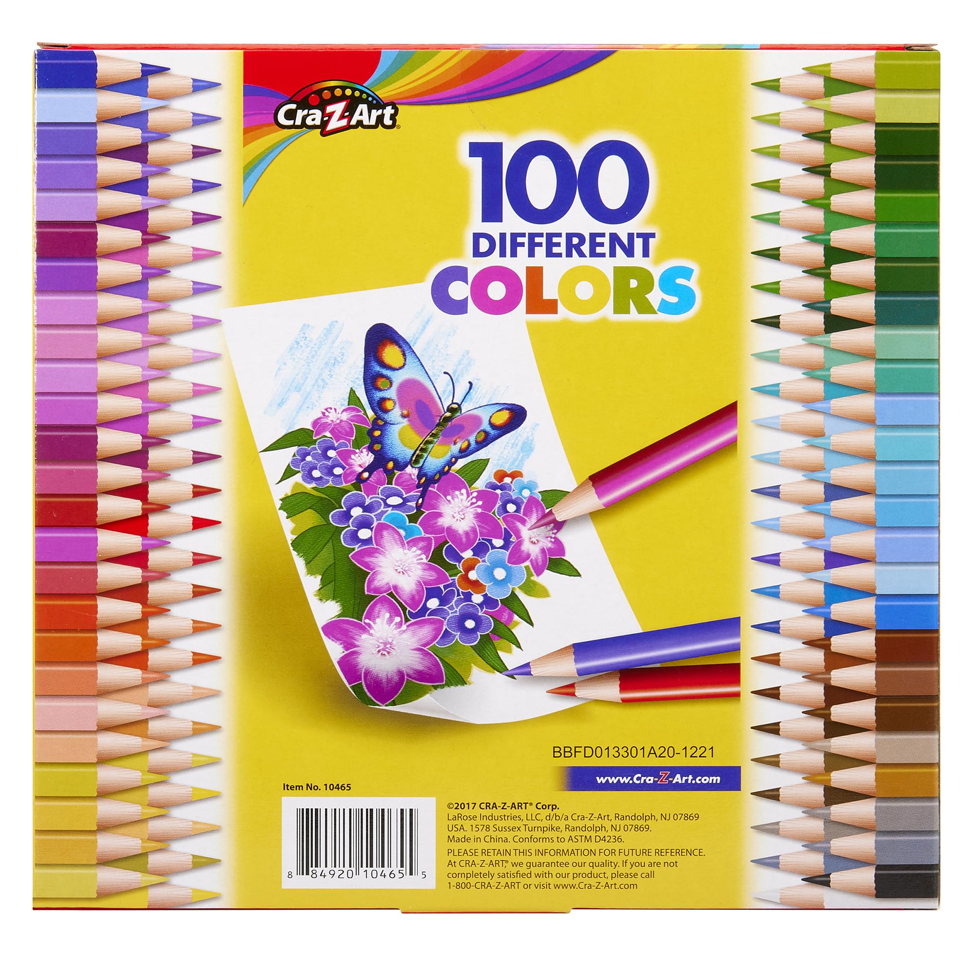 Cra-Z-Art 100 Colored Pencils Assorted Colors - Bulk Pack for Classroom and Art Projects