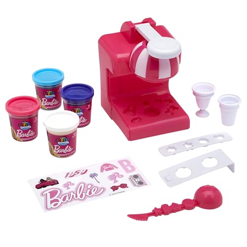 Cra-Z-Art Barbie Softee Dough Ice Cream Shop – 4-Color Modeling Compound Playset with Maker & Molds