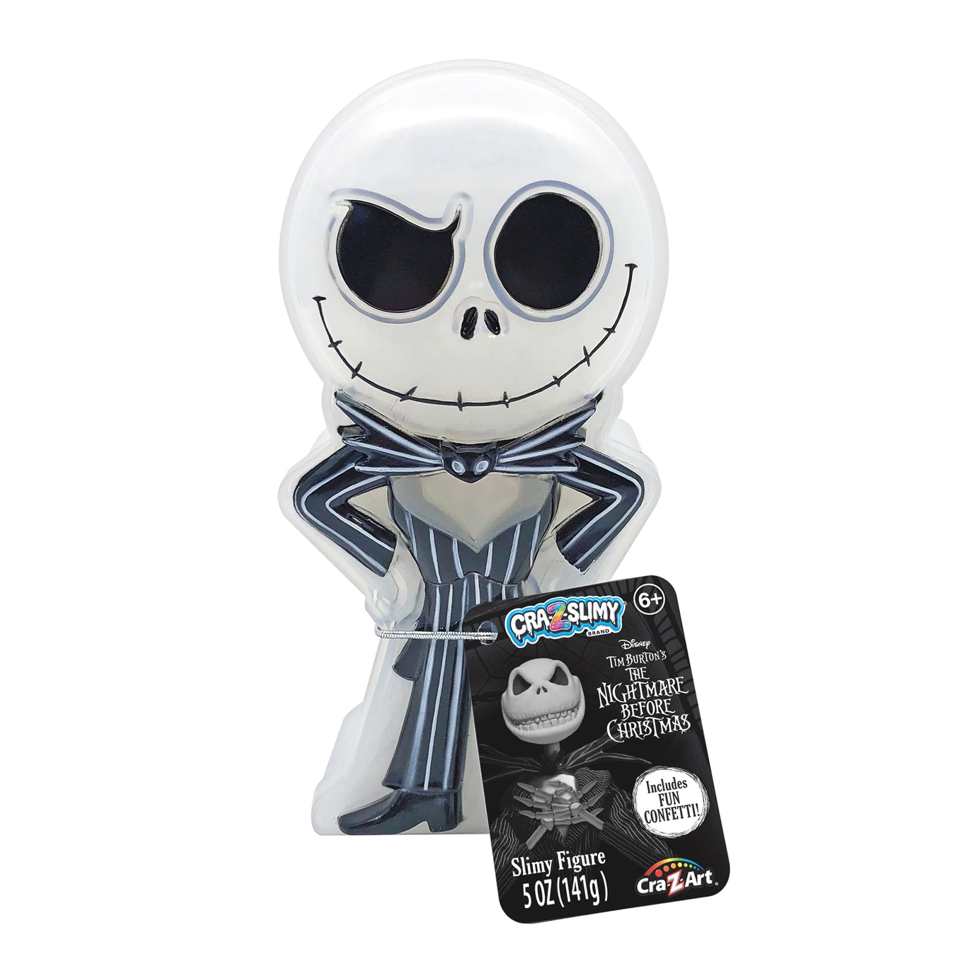 Cra-Z-Art Cra-Z-Slimy The Nightmare Before Christmas Jack Skellington Slime with Iridescent Silver Slime and Zero Confetti