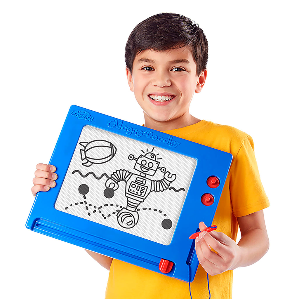 Cra-Z-Art Retro Magna Doodle – Classic Magnetic Drawing Board, Blue/White, Ages 3+