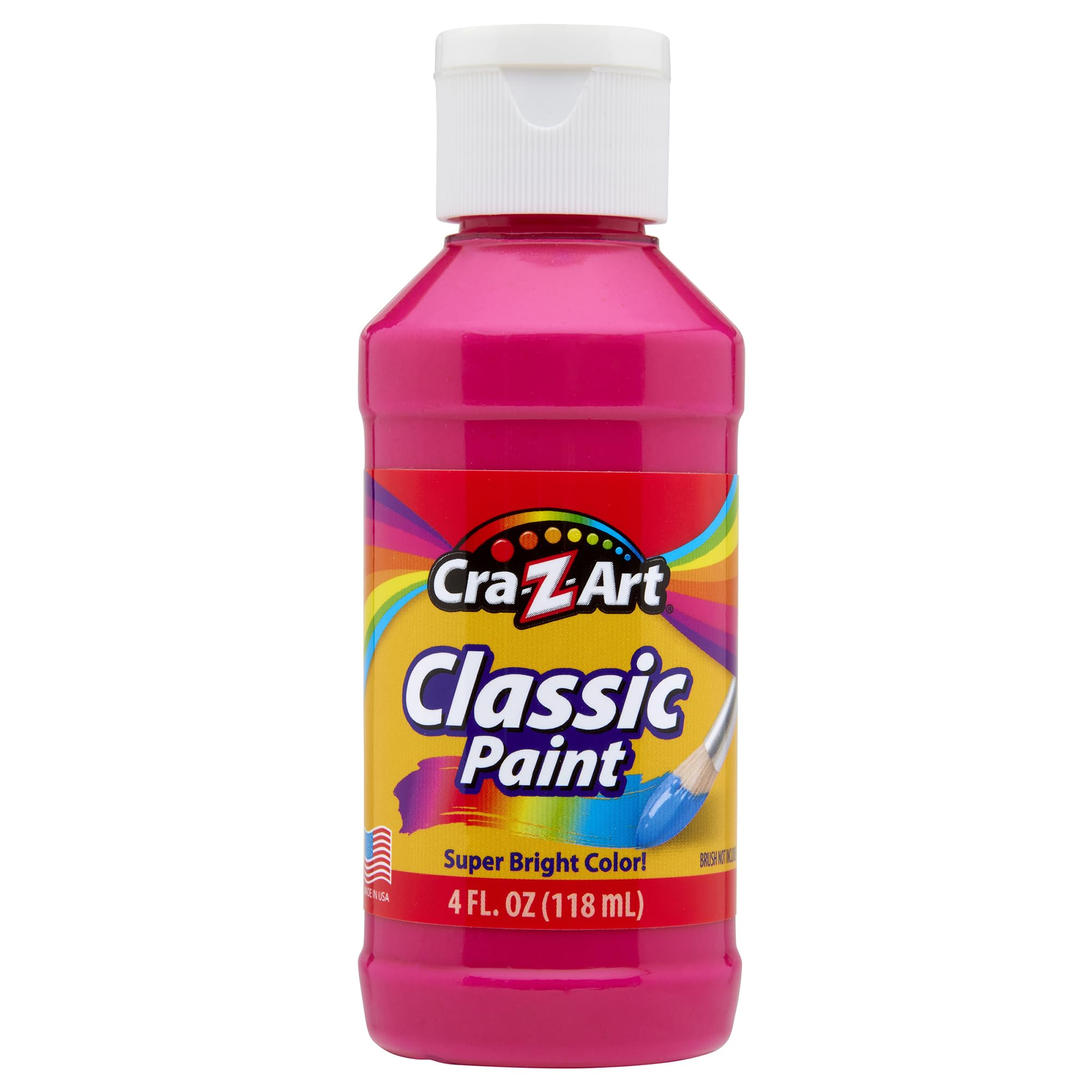 Cra-Z-Art Washable Neon Paint Set - 8 Bottles of 4oz Each, Fluorescent Colors, Non-Toxic, Made in USA
