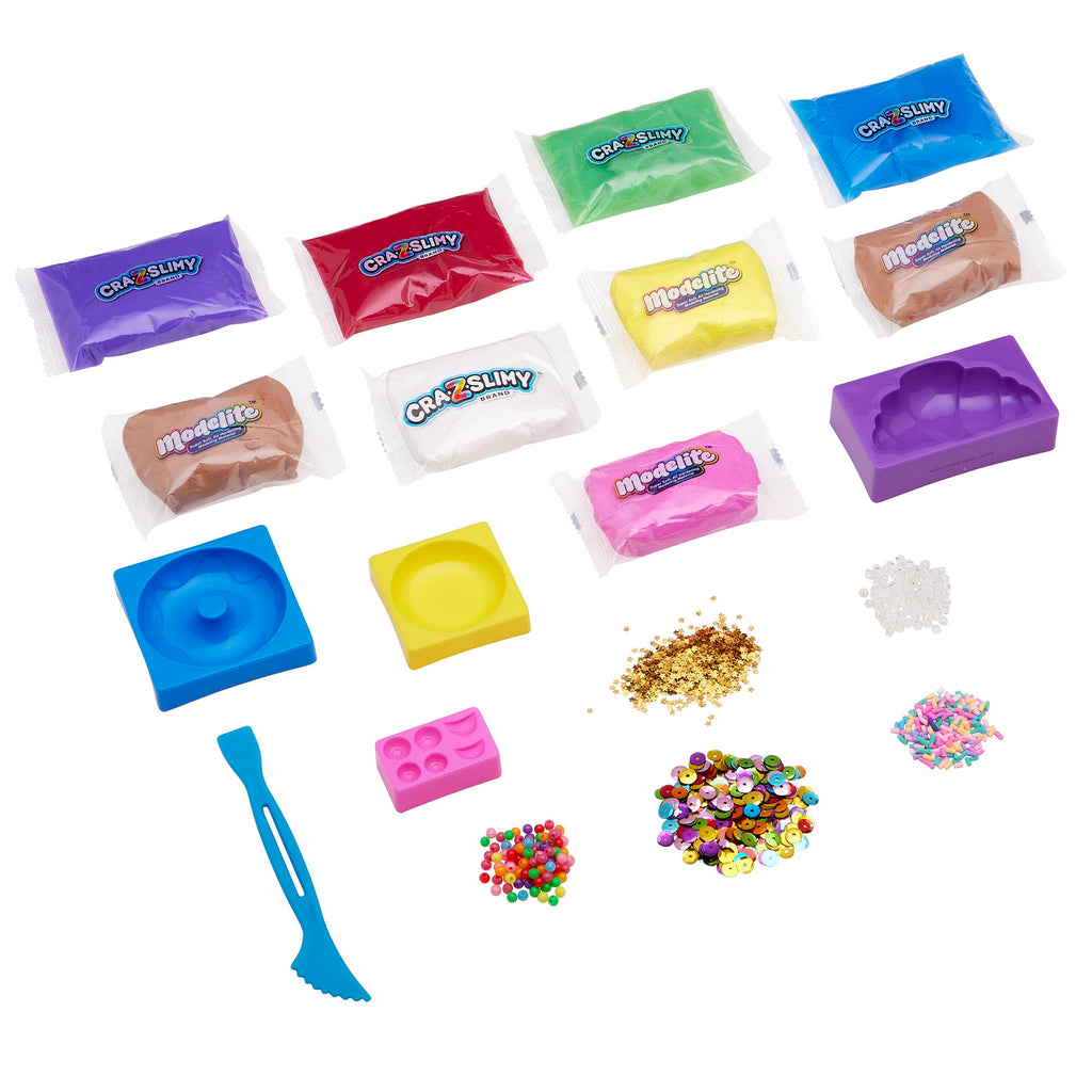 Cra-Z-Slimy Pastry Party Dessert Slime Kit – Scented DIY Slime with Molds, Sprinkles & Air-Dry Compound
