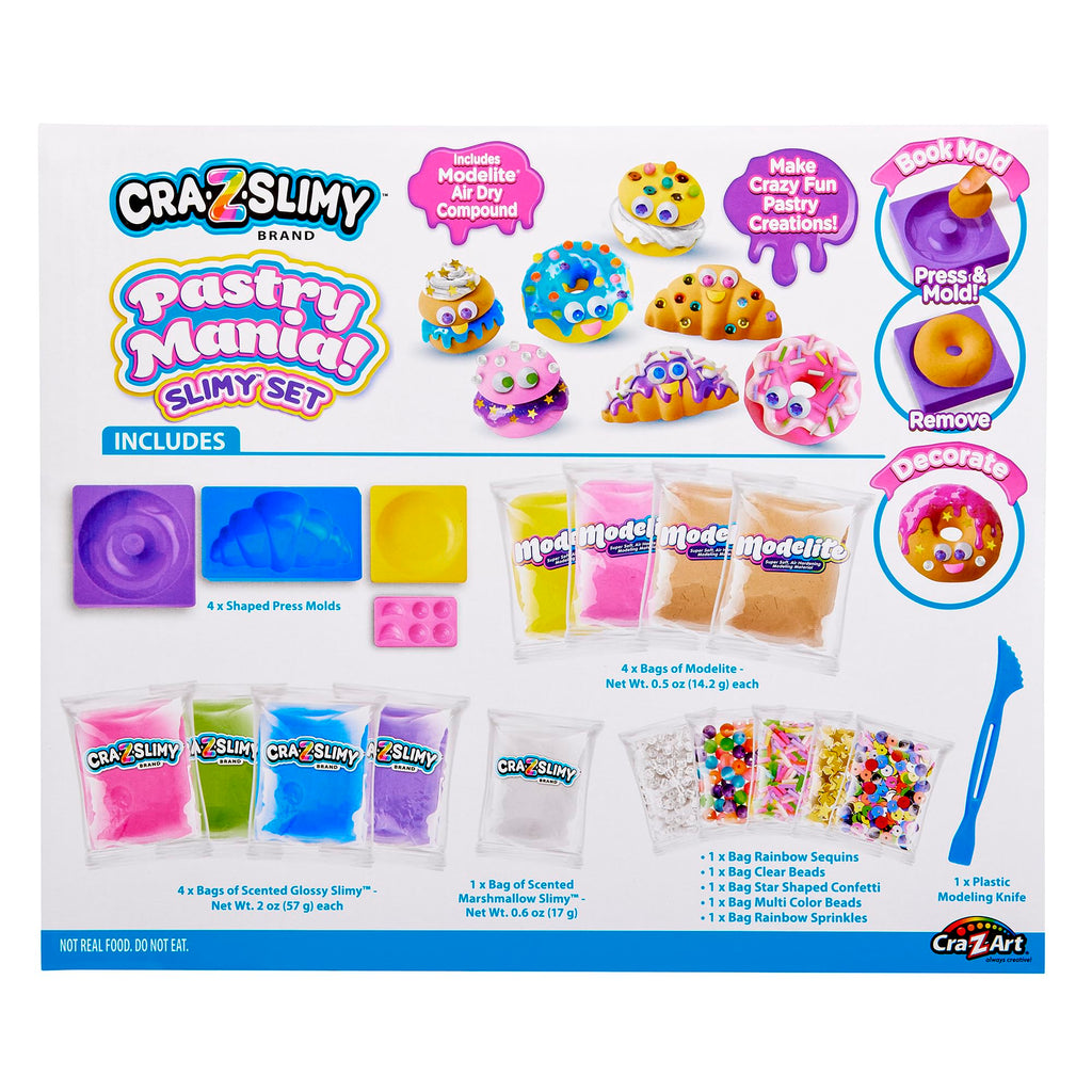 Cra-Z-Slimy Pastry Party Dessert Slime Kit – Scented DIY Slime with Molds, Sprinkles & Air-Dry Compound