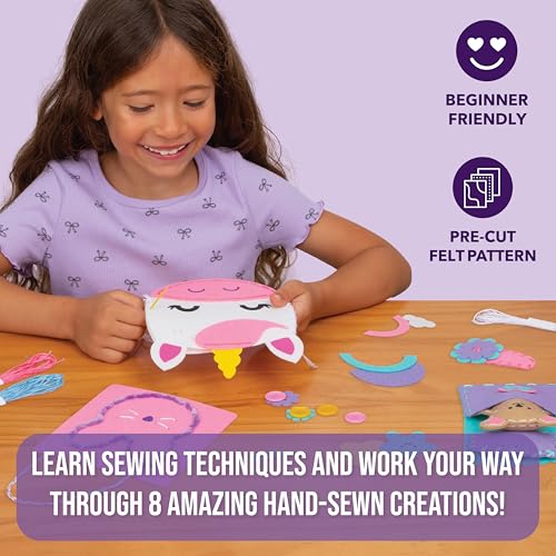 Craft-tastic Let's Learn to Sew Kit – 8 Projects, 3 Skill Levels, Ages 5+