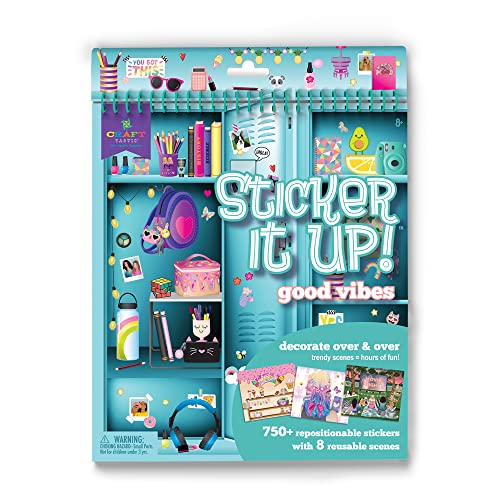 Craft-Tastic Sticker It Up! Reusable Sticker Book – 8 Scenes, 750+ Stickers