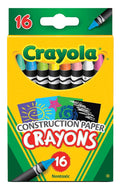Crayola 16-Pack Construction Paper Crayons: Bright, Durable, Non-Toxic for Kids’ Arts and Crafts