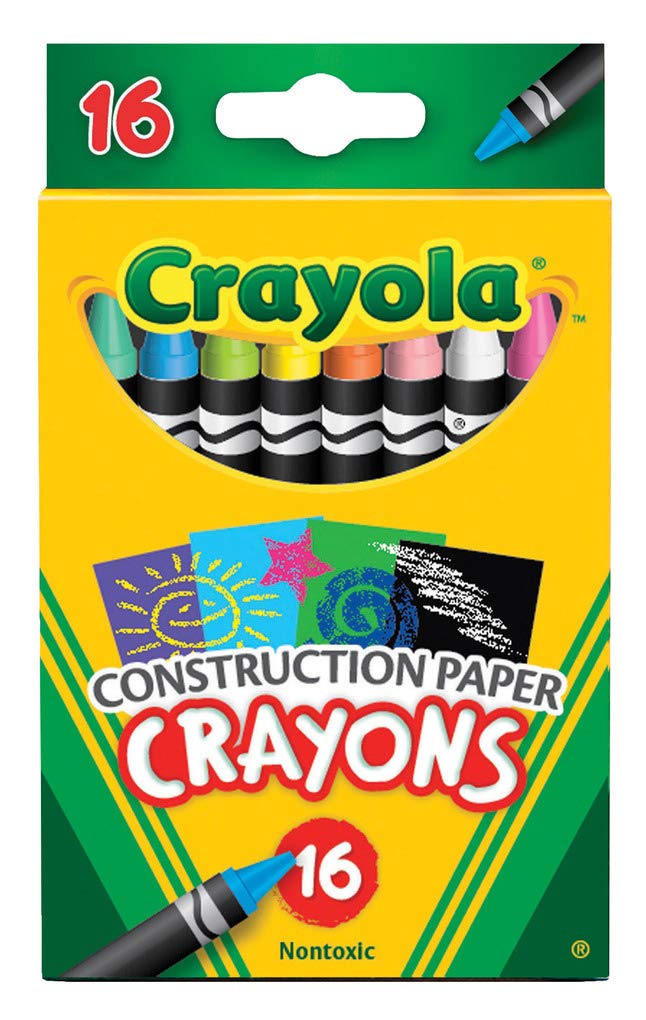 Crayola 16-Pack Construction Paper Crayons: Bright, Durable, Non-Toxic for Kids’ Arts and Crafts