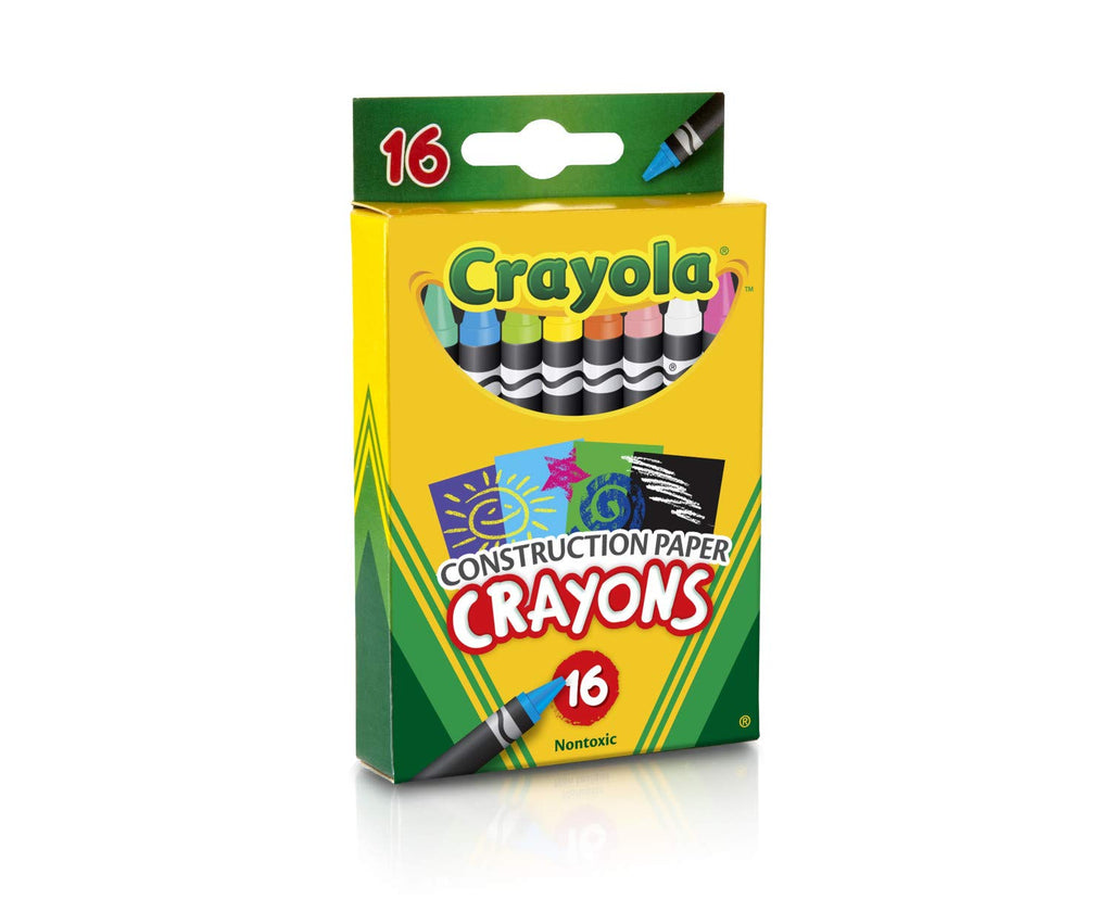 Crayola 16-Pack Construction Paper Crayons: Bright, Durable, Non-Toxic for Kids’ Arts and Crafts