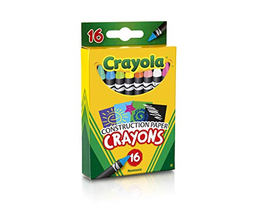 Crayola 16-Pack Construction Paper Crayons: Bright, Durable, Non-Toxic for Kids’ Arts and Crafts