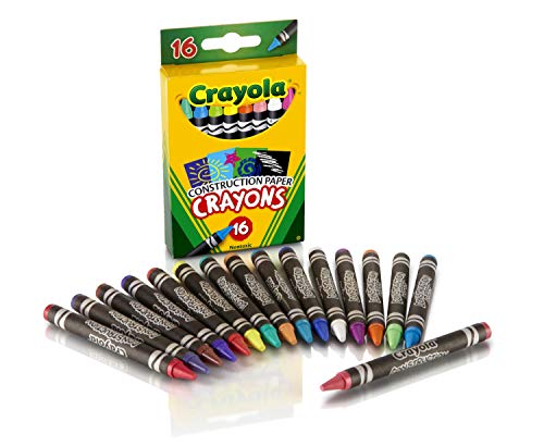 Crayola 16-Pack Construction Paper Crayons: Bright, Durable, Non-Toxic for Kids’ Arts and Crafts