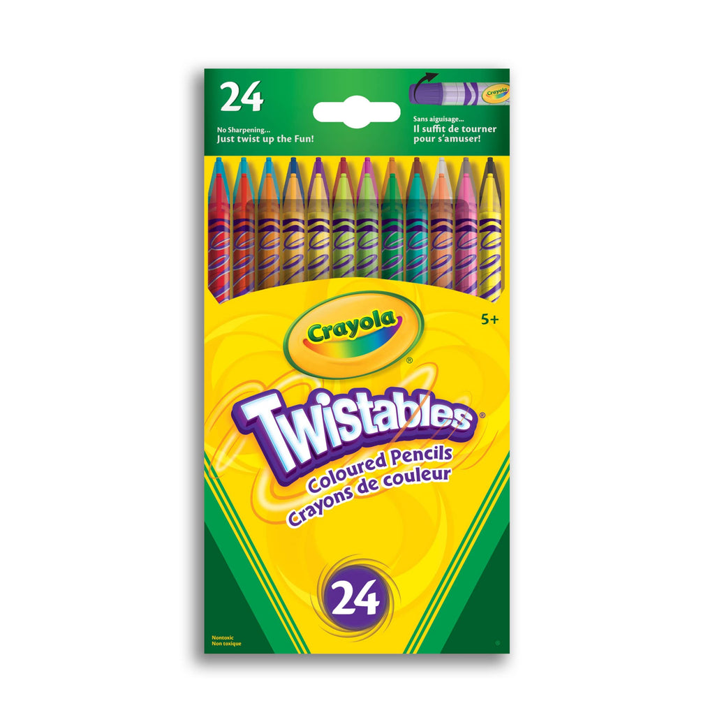 Crayola 24 Twistables Colored Pencils: Twist to Reveal Color, No Sharpener Needed