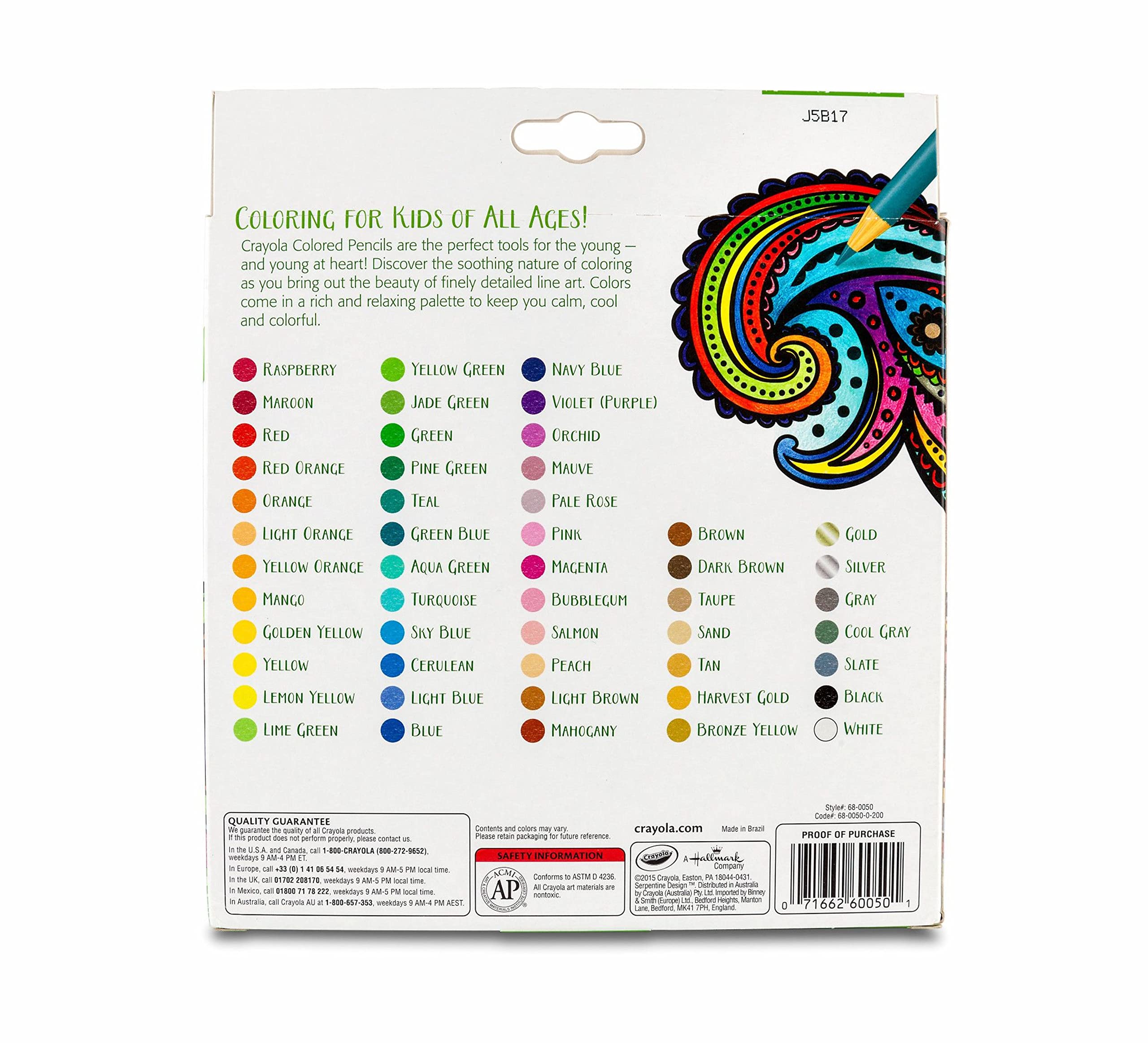 Crayola Adult Colored Pencils (50 Count) – Fine Point, Non-Toxic Art Supplies for Teens & Adults [Amazon Exclusive]