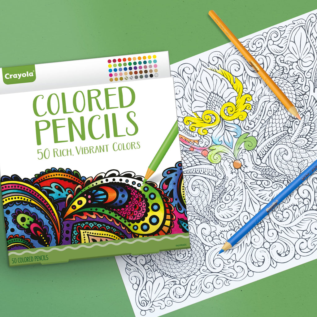 Crayola Adult Colored Pencils (50 Count) – Fine Point, Non-Toxic Art Supplies for Teens & Adults [Amazon Exclusive]