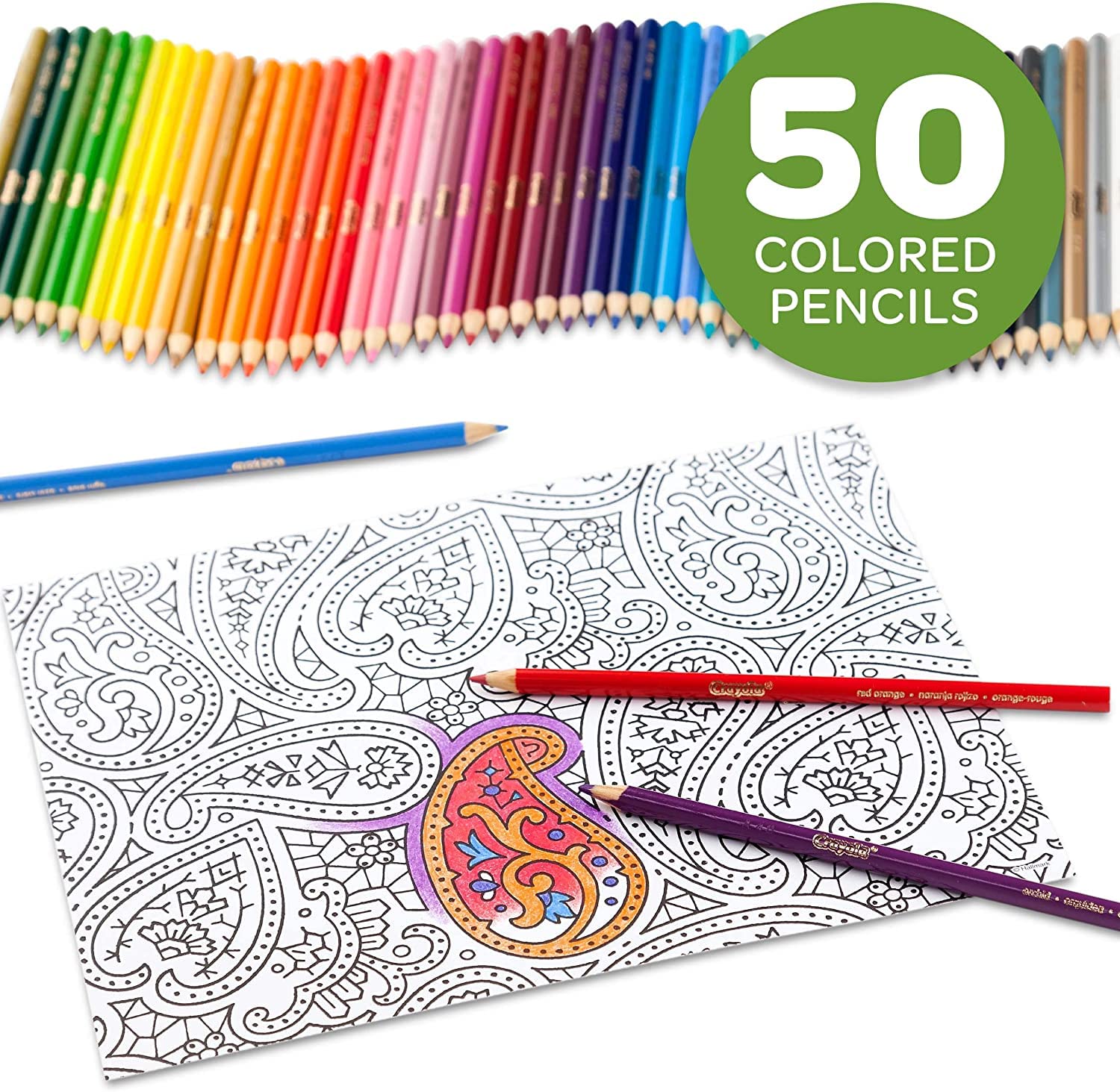 Crayola Adult Colored Pencils (50 Count) – Fine Point, Non-Toxic Art Supplies for Teens & Adults [Amazon Exclusive]