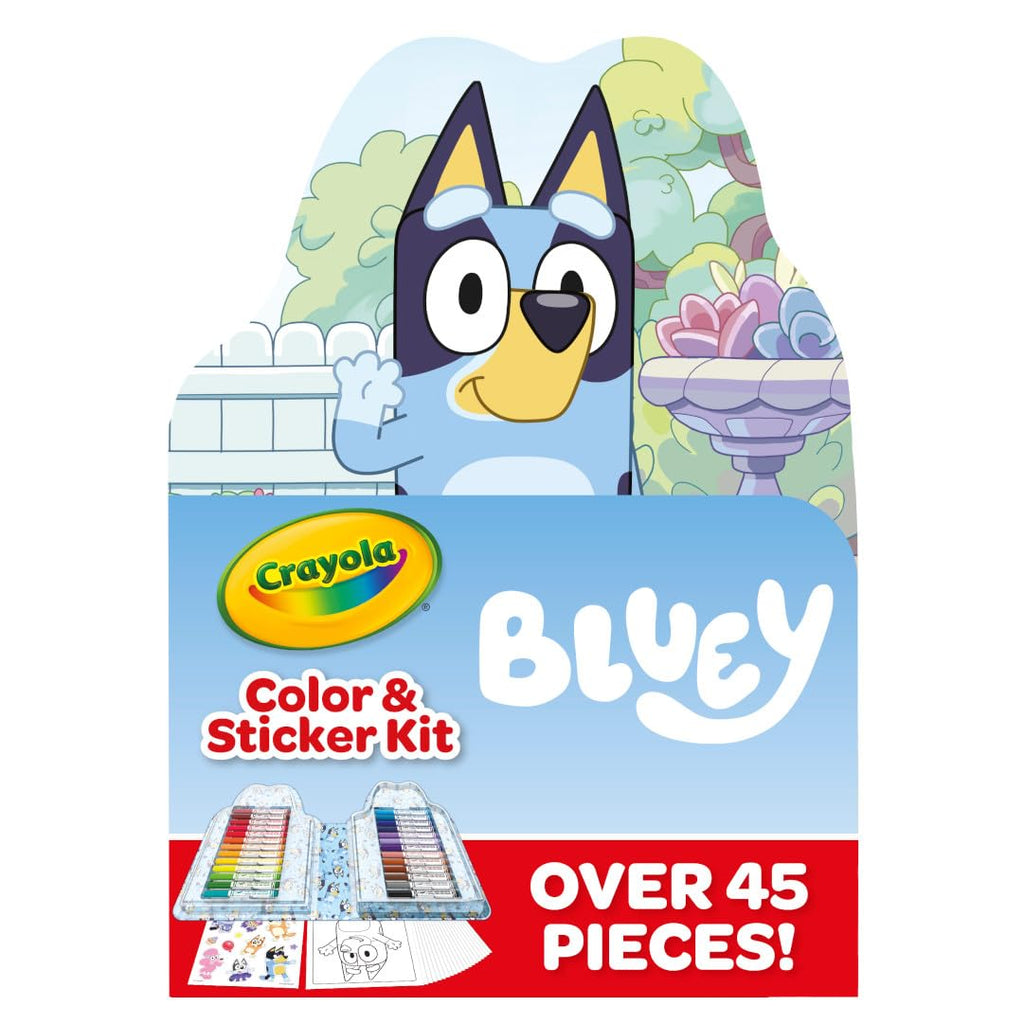 Crayola Bluey Art Kit (45 Pieces) – Washable Markers, Coloring Pages, Stickers & Bluey Case for Kids 4+