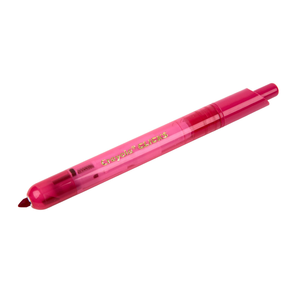 Crayola Clicks Retractable Tip Markers (10ct) – Washable Cone Tip Markers for Kids