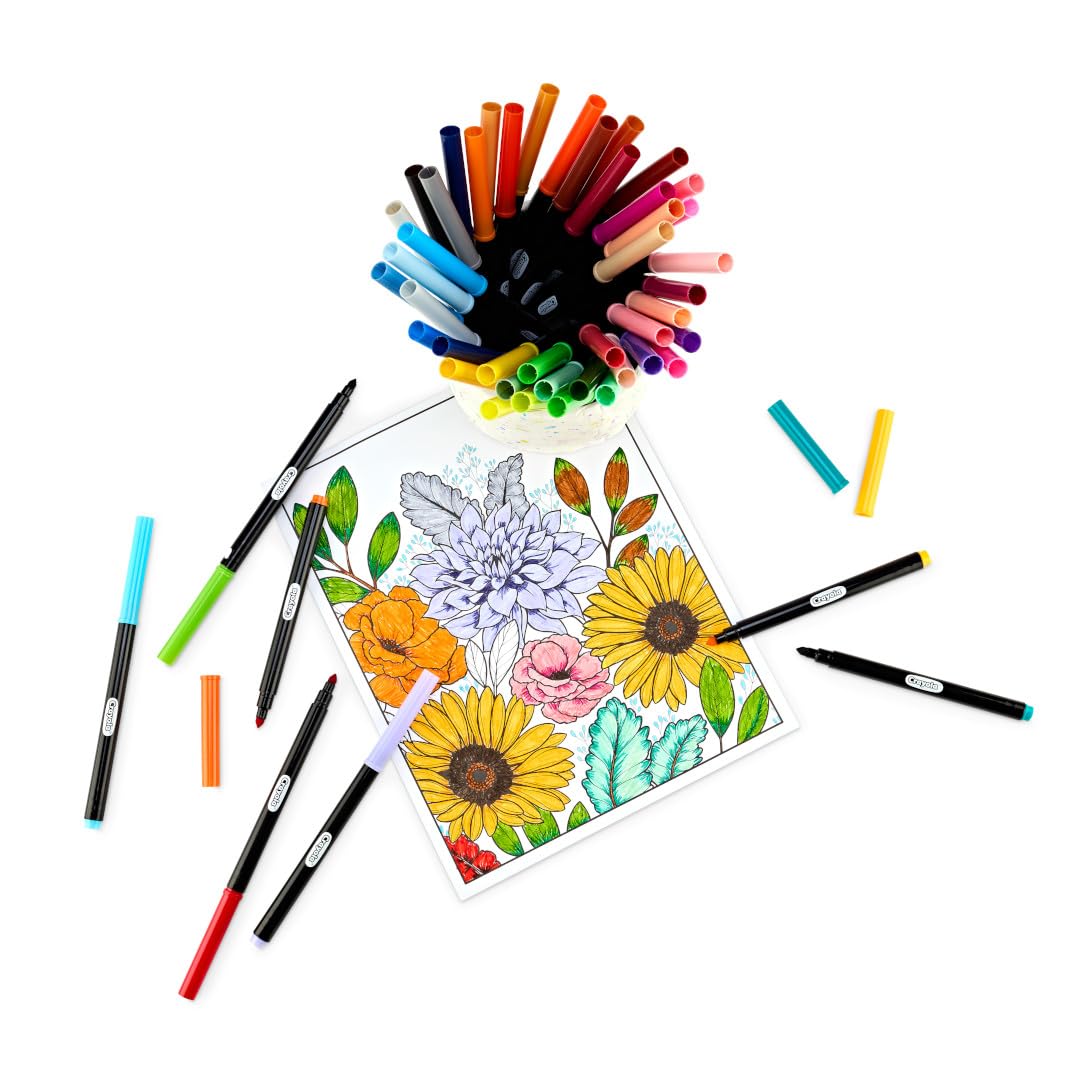 Crayola Color & Detail Marker Set (50ct) – Graphic & Fine Tip for Adults and Teens