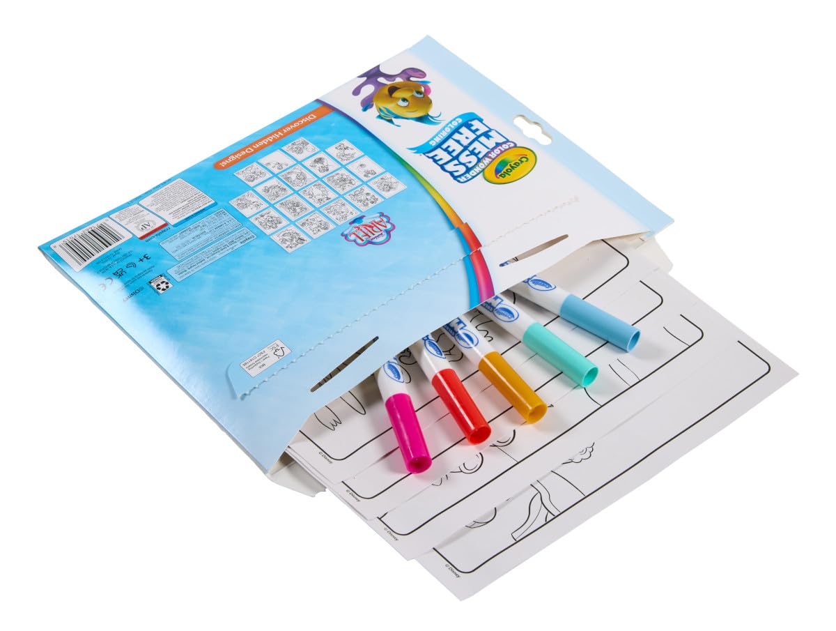 Crayola Color Wonder Disney Junior Ariel Mess-Free Coloring Set - 18 Pages & 5 Markers, Travel Activity for Toddlers Ages 3+