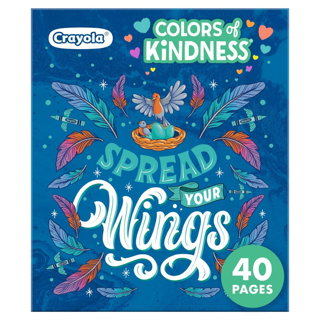 Crayola Colors of Kindness Adult Coloring Book - 40 Pages of Uplifting Messages, Perforated Paper, 8.5x10 Inch