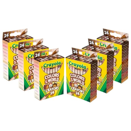 Crayola Colors of the World Crayons Bulk Set – 144 Skin Tone Crayons (6 Packs of 24)