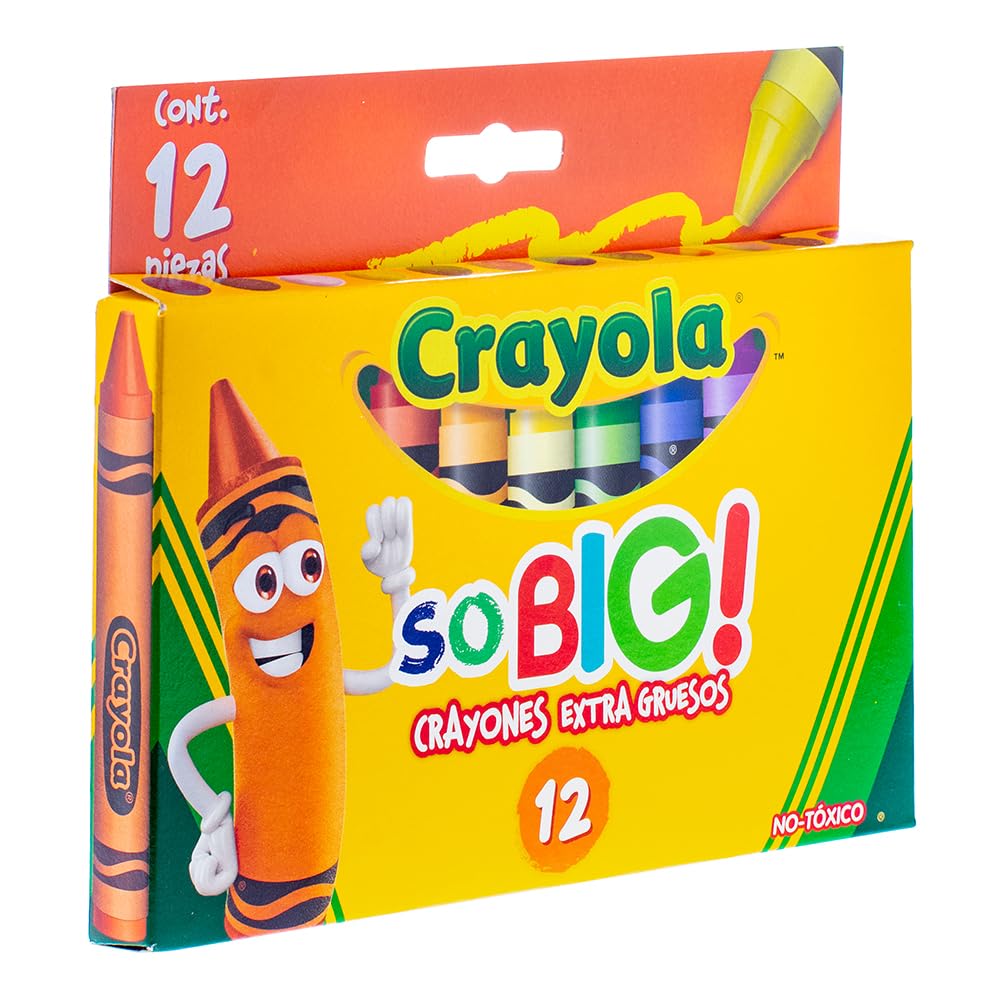 Crayola Extra Jumbo So Big Crayons, 12 Count - Thicker, Sturdier, Non-Toxic for Little Hands