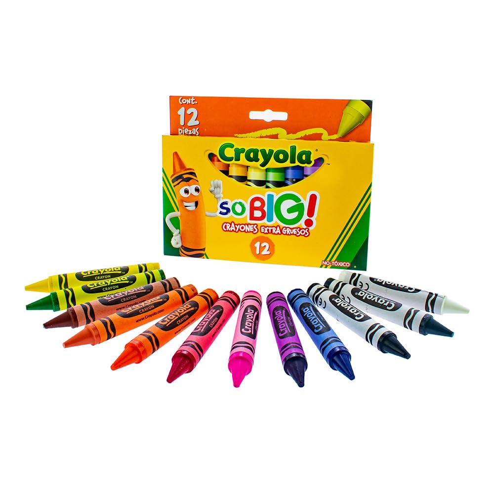 Crayola Extra Jumbo So Big Crayons, 12 Count - Thicker, Sturdier, Non-Toxic for Little Hands