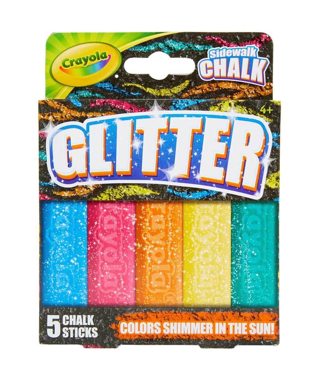 Crayola Glitter Chalk (5 Count) – Washable Outdoor Chalk with Vibrant Glitter Colors