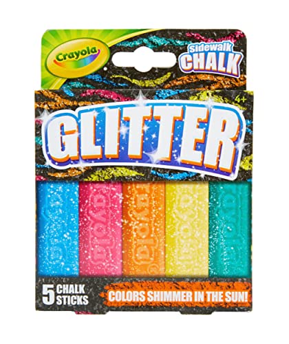 Crayola Glitter Chalk (5 Count) – Washable Outdoor Chalk with Vibrant Glitter Colors