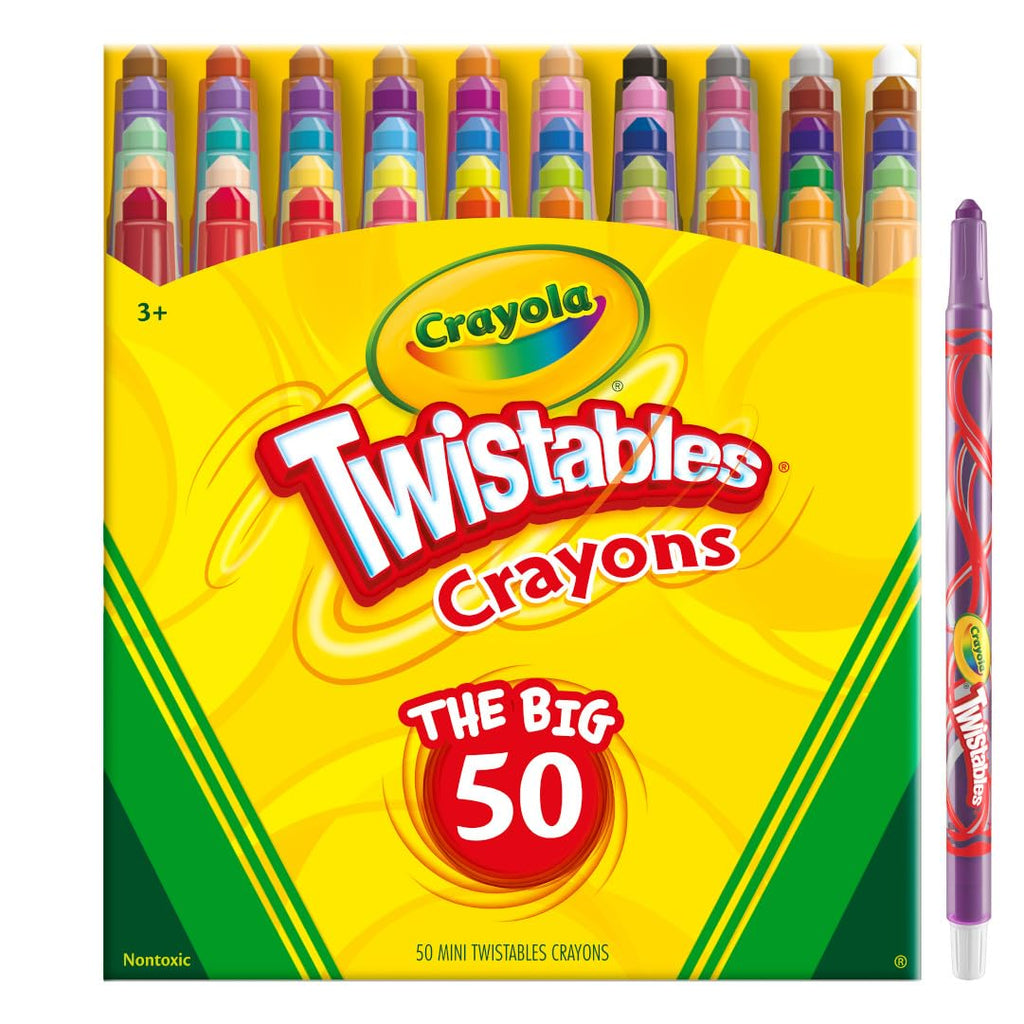 Crayola Mini Twistables Crayons (50ct) – No Sharpening, Less Mess for Kids 3+