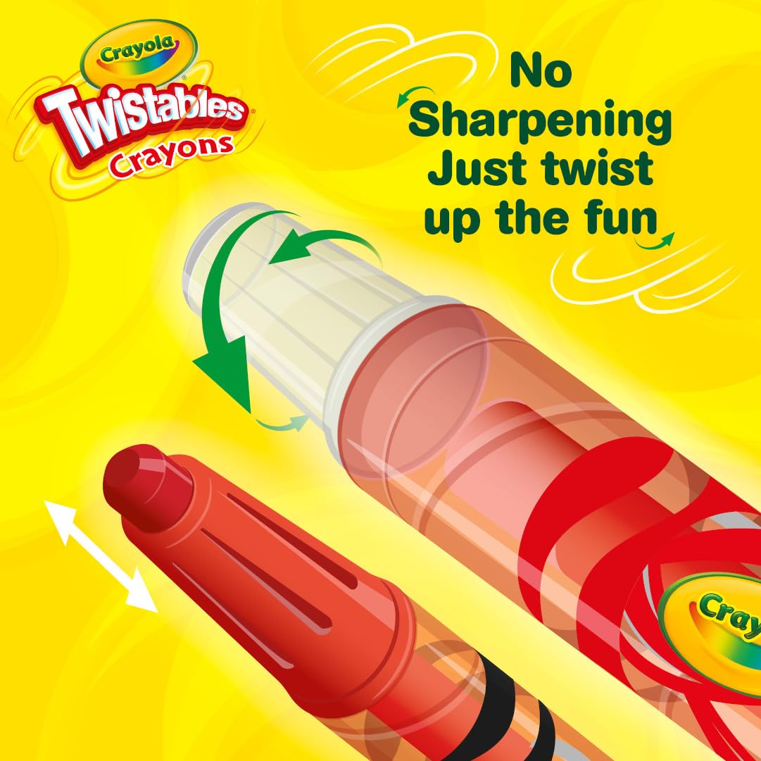 Crayola Mini Twistables Crayons (50ct) – No Sharpening, Less Mess for Kids 3+